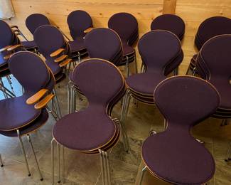 46 Danerka stacking side/dining chairs (Made in Denmark), in excellent condition.