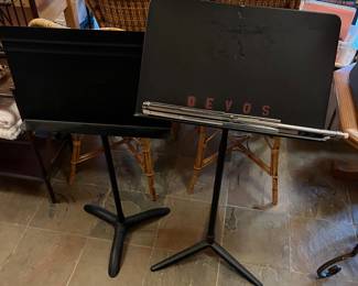 Music stands.