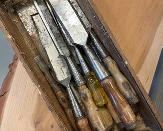 Vintage woodworking chisels.