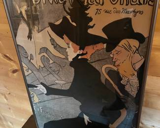 Framed Toulouse-Lautrec poster, “Divan Japonais”.