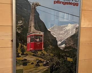 Luftseilbahn Grindewald Swiss  travel poster, framed.
