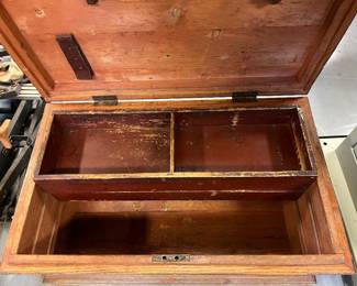 Large antique wooden chest/tool box.
