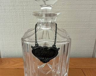 Cut Crystal Whiskey Decanter with Scotch Label