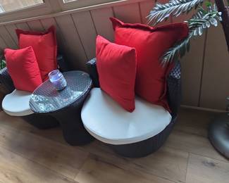 Modway Siesta Wicker Rattan Outdoor Patio Canopy Daybed with Red Cushions
