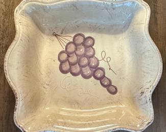 Italian Ceramic Serving Bowl with Grapes Style