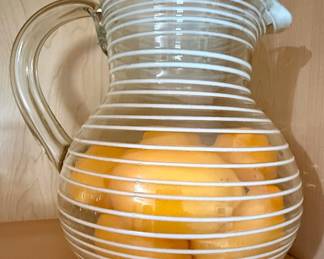 World Market Striped Glass Pitcher