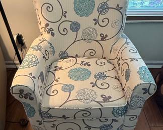 Floral Upholstered Club Chair