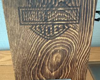 Harley-Davidson "Smoky Mountain" Etched Glass Decanter in Wooden Box