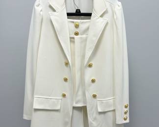 Women's Double-Breasted Blazer with Lion Head Buttons Style