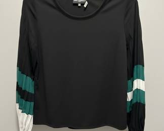 Karl Lagerfeld Pleated Sleeve Top