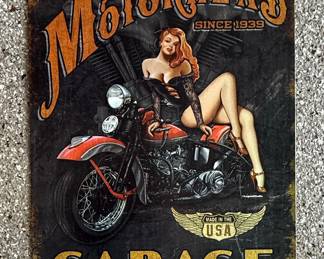 Legends Motorhead Garage Pin-Up Metal Sign