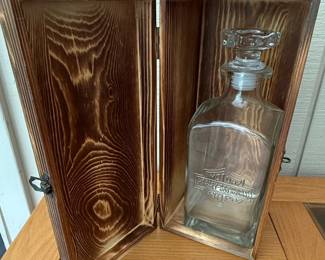 Harley-Davidson "Smoky Mountain" Etched Glass Decanter in Wooden Box