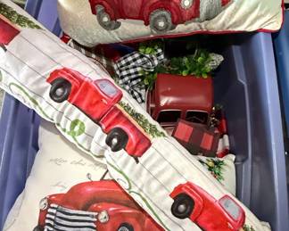 Christmas Truck Decorative Pillows and Runner Set