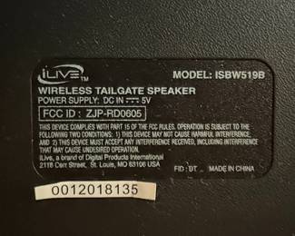 iLive Wireless Tailgate Speaker
