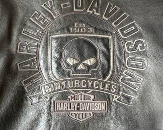 Harley-Davidson Men's Leather Riding Jacket with Skull Graphics