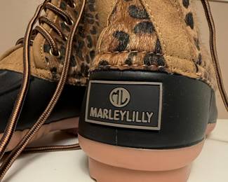 MarleyLilly Leopard Print Duck Boots