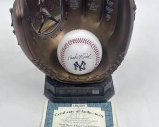 Bath ruth commemoratice glove COA