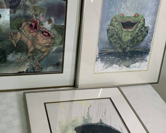 Lot 23: 3 Signed and Certified John P Morgan Frog Lithographs