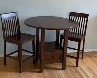 Lot 1: Pub Table With Two Chairs