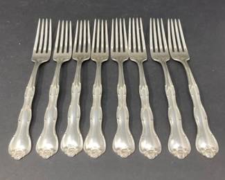 Gorham Sterling Silver Rondo Dinner Forks Set of 8 Approx. 445 Grams