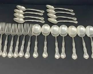 Gorham Sterling Silver Rondo Flatware Set 24 Pieces Forks Spoons 854 Grams