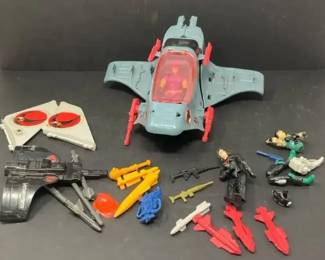 Assorted Vintage G.I. Joe Figures, Cobra Aircraft Accessories Lot