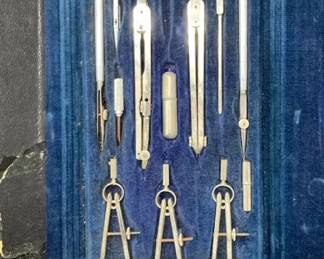 Vintage Drafting Kit Drawing Instruments