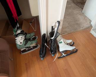 ice skates, roller skates
