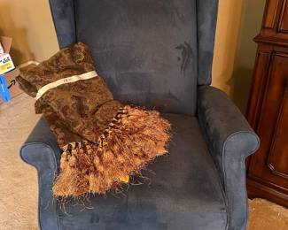 BLUE WING BACK CHAIR