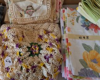 hand crocheted/embroidered linens