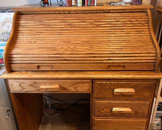 OAK ROLL  TOP DESK, SMALL SIZE