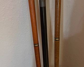 BRASS HANDLED walking sticks