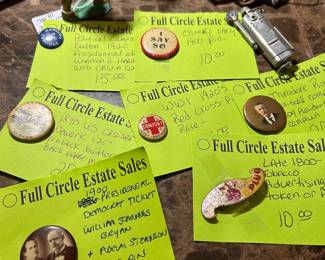 CAMPAIGN CELLULOID BUTTONS, MORE