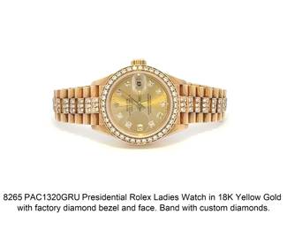 Lot 8265 Rolex Presidential Watch with Diamonds