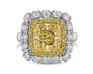 Lot 9828 Fancy Yellow Diamond Ring  GIA Certified