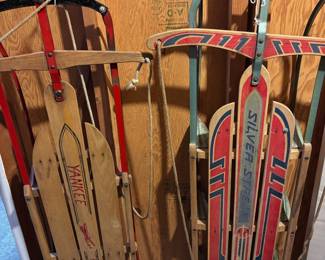 1950s Yankee Clipper Sled, 1940s Silver Steak Sled