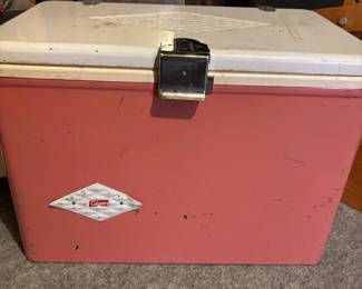 1950s/1960s Coleman Pink Cooler with Diamond Logo