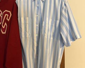 Levi's Silver Label Men's Blue & White Striped Collared Short Sleeve Button Down