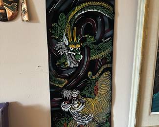 Painted Velvet Hanging Scroll