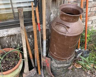 Milk can, tools
