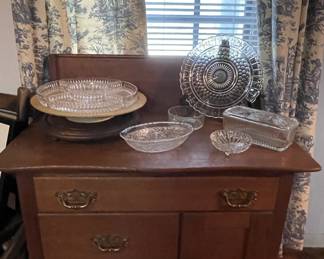 Antique oak wash stand