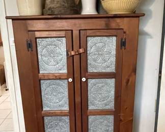 Punched tin pie safe