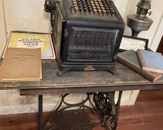 Antique adding machine & sewing machine