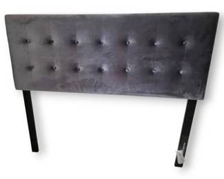 Grey Velour Full Double Headboard