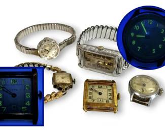 Vintage  Antique Manual Winding Watches and Two Radium Dials