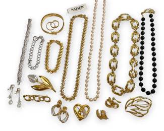 Signed Gold  SilverToned Costume Jewelry  Monet, Napier, Trifari,  More