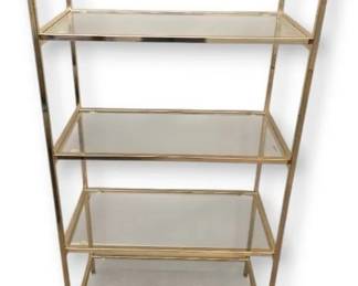 Brass  Tempered Glass 4Tier Book Shelf