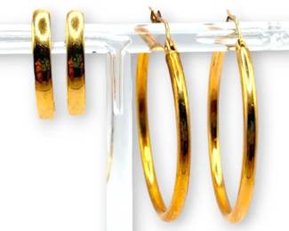 14k Gold Hoop Earrings 5g Total