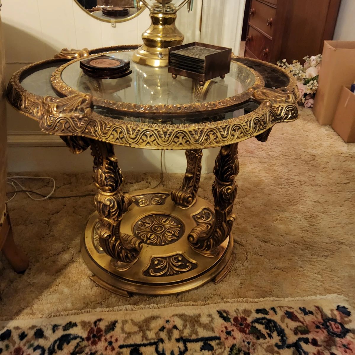 Hollywood Regency end stand - 1 of 2