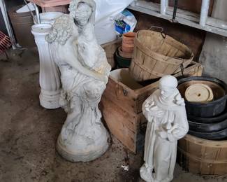 Outdoor garden items,  cement statues